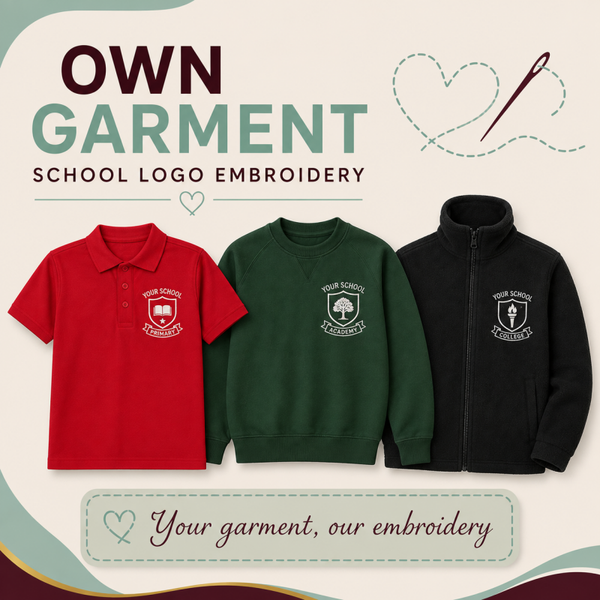 3X School Logo Embroidery - Own Garment