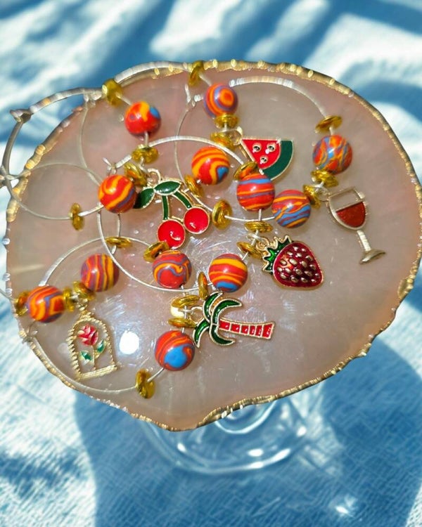 🌈 "Fiesta" wine glass charms