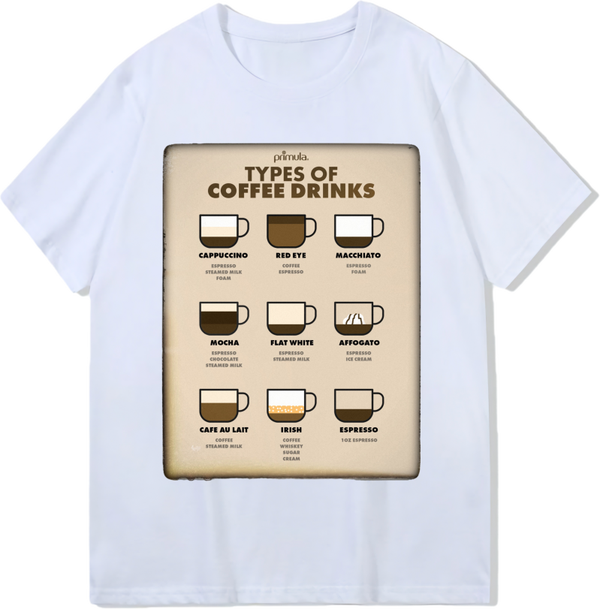 Heavy weight 300g optical Illusion 100% cotton T-shirt ​digital textile printing; 9 type of coffee