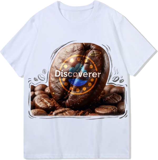 Coffee bean, Heavy weight 300GSM optical Illusion 100% cotton T-shirt ​digital textile printing