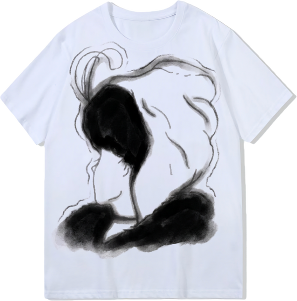 Young girl and old woman, Heavy weight 300GSM optical Illusion 100% cotton T-shirt ​digital textile printing