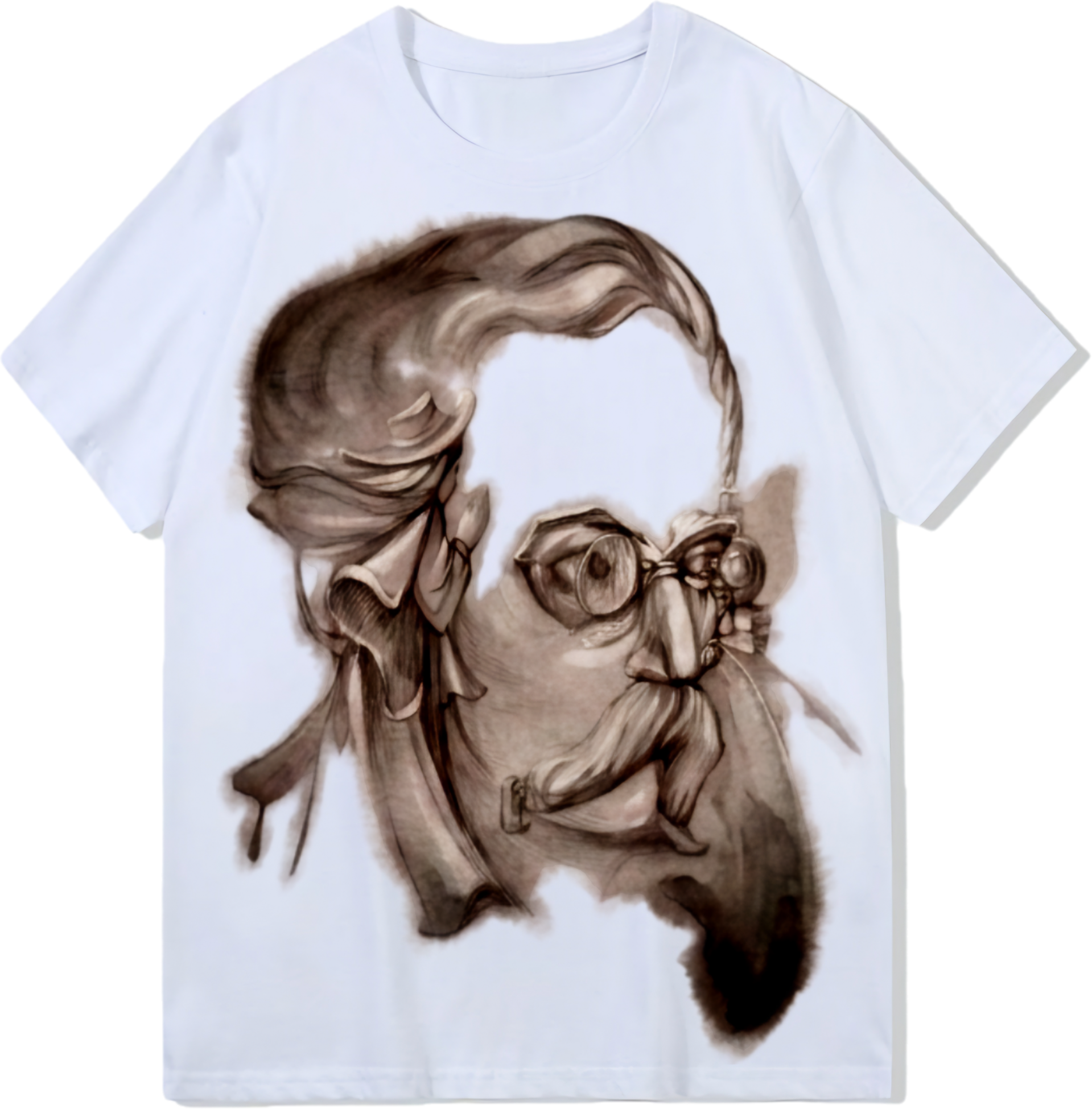 Girl and worker, Heavy weight 300GSM optical Illusion 100% cotton T-shirt ​digital textile printing
