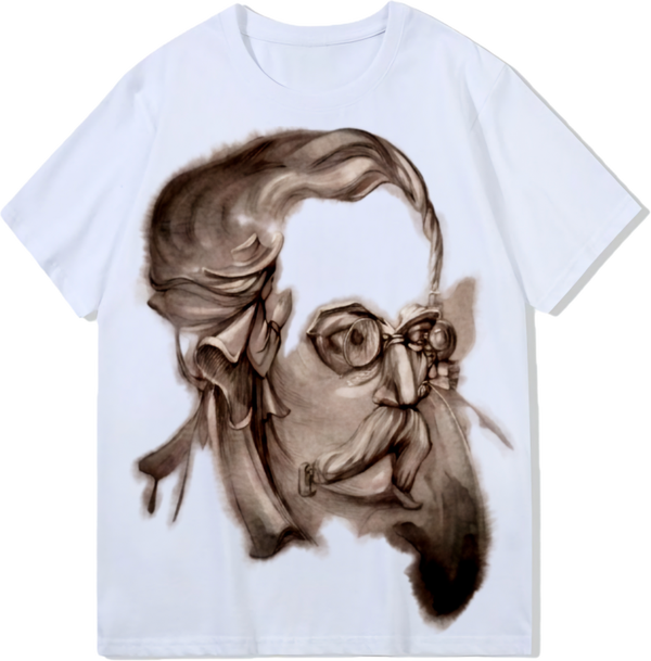 Girl and worker, Heavy weight 300GSM optical Illusion 100% cotton T-shirt ​digital textile printing