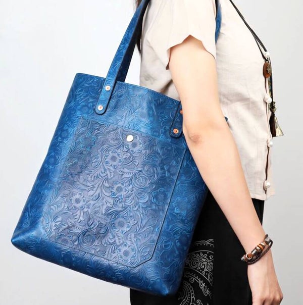 Genuine leather tote bag, shoulder bag, handbag, top-grain cowhide laptop bag