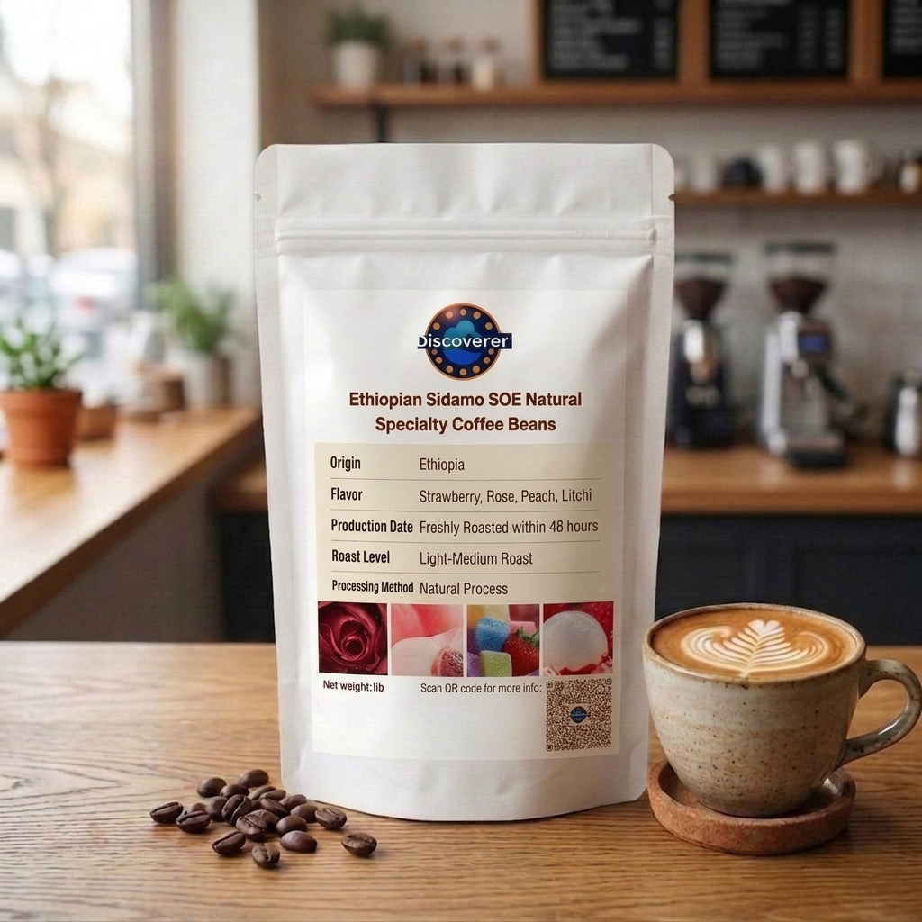 Ethiopian Sidamo Flower Queen SOE Natural G1 Single Origin Specialty Coffee Beans Cold Brew Pour-over Light to Medium Roast