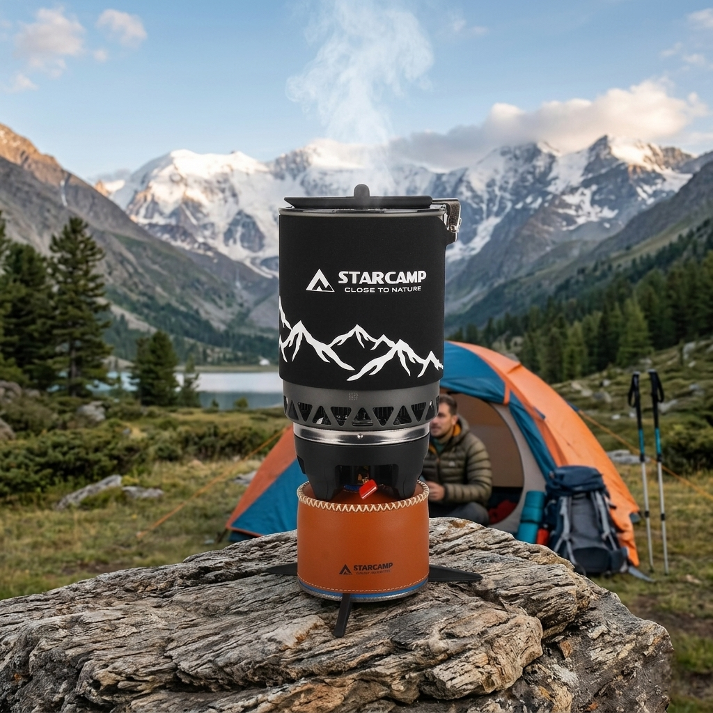 Portable outdoor cooking utensils, gas stoves, windproof and energy-efficient outdoor cooking equipment, outdoor stoves.