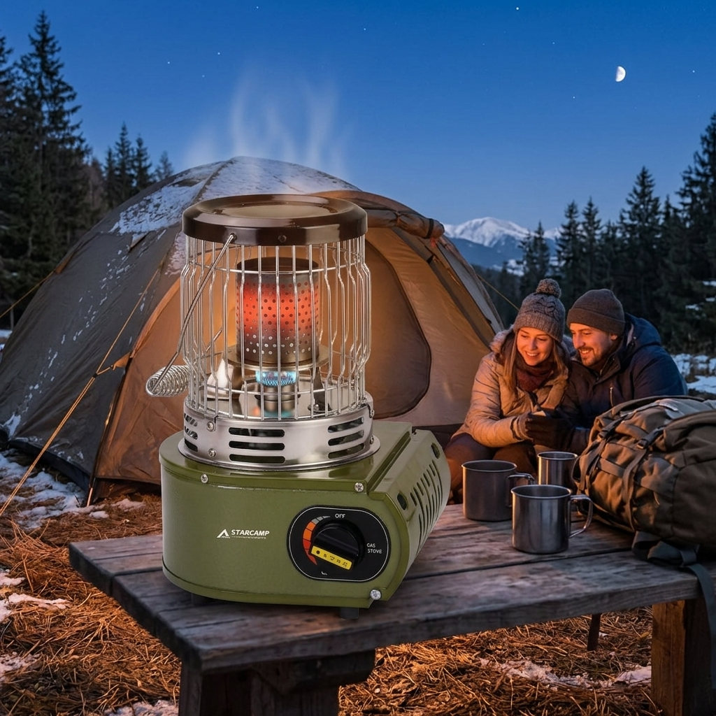 Outdoor camping heater, tent heater, water heater, fire stove, gas stove with portable gas canister