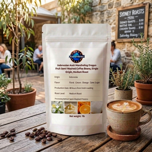 Indonesian Aceh Mandheling Dragon Fruit Semi-Washed Coffee Beans, Single Origin, Medium Roast