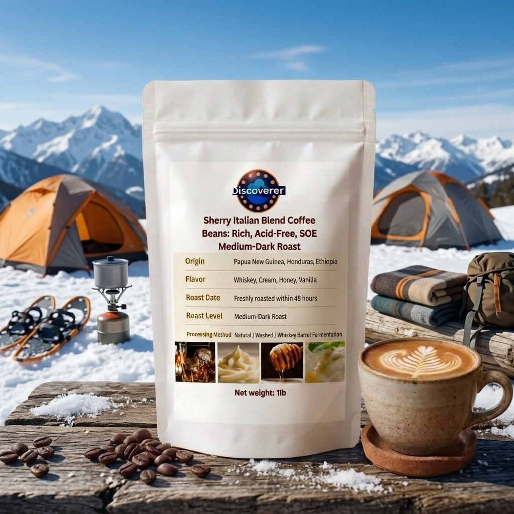 Sherry Italian Blend Coffee Beans: Rich, Acid-Free, SOE Medium-Dark Roast