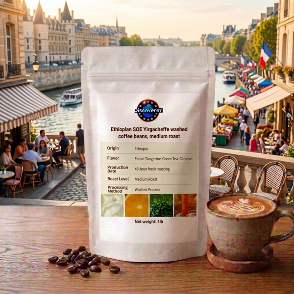 Ethiopian SOE Yirgacheffe washed coffee beans, medium roast