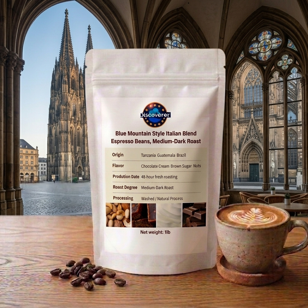 Blue Mountain Style Italian Blend Espresso Beans, Medium-Dark Roast