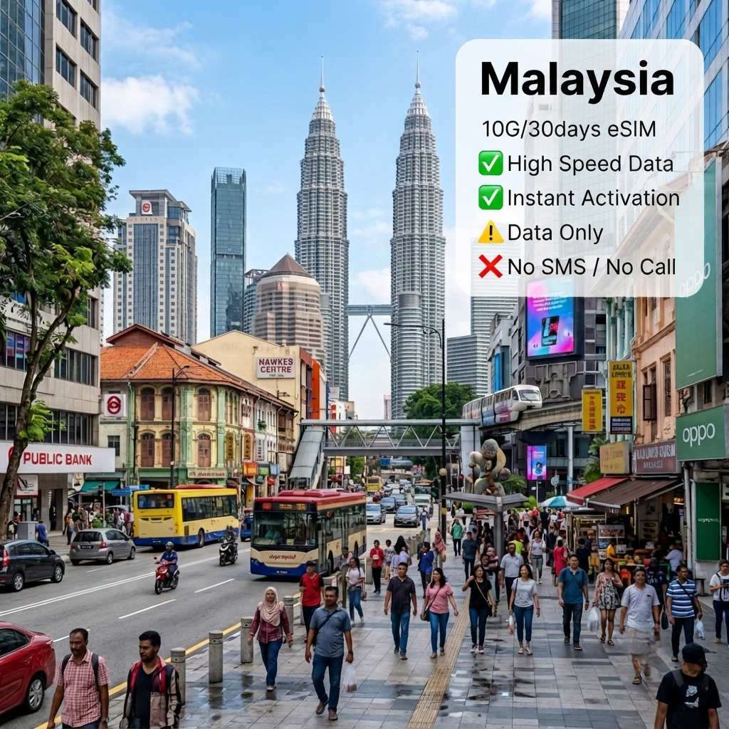 Malaysia 10G/30days eSIM