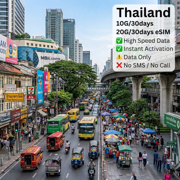 Thailand 10G/30days 20G/30days eSIM