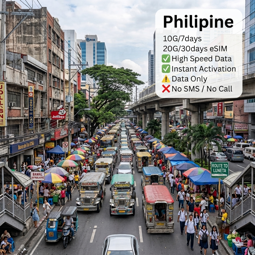 Philipine 10G/7days 20G/30days eSIM