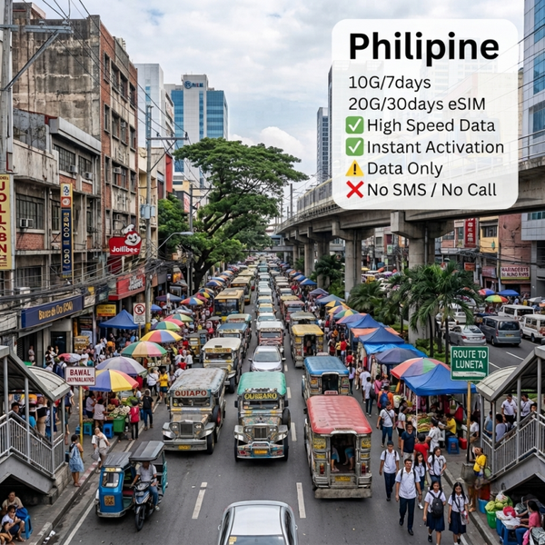 Philipine 10G/7days 20G/30days eSIM