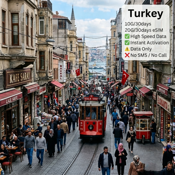 Turkey 10G/30days 20G/30days eSIM