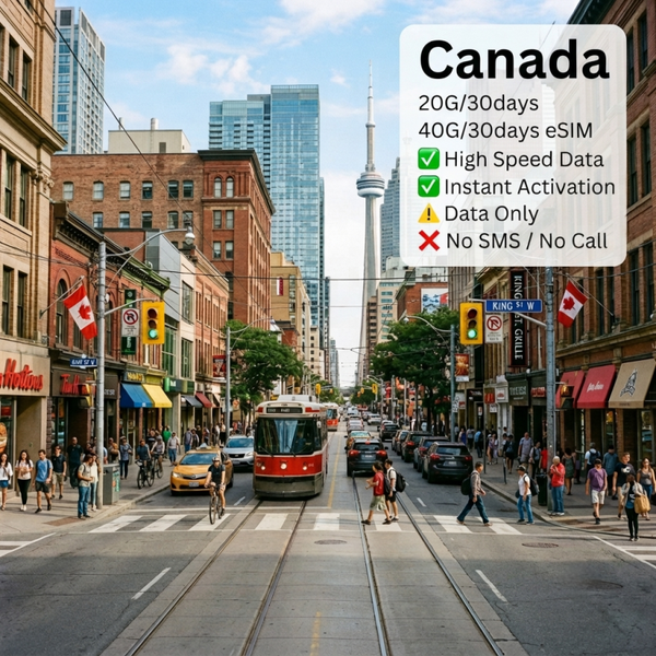 Canada 20G/30days 40G/30days eSIM