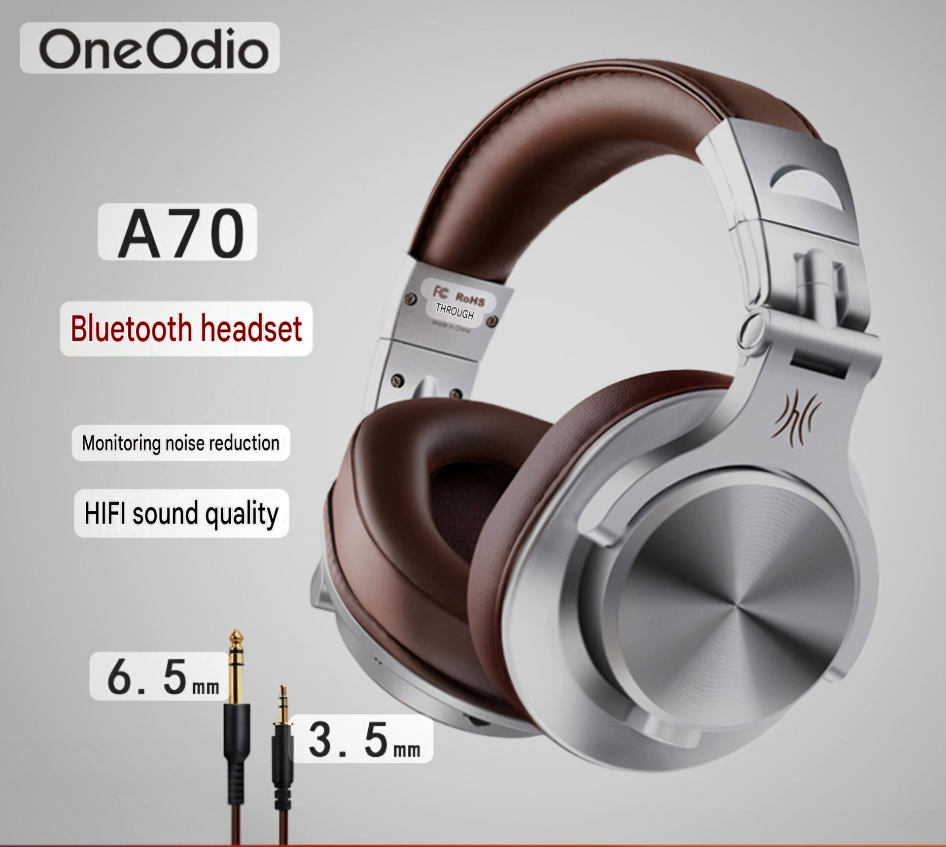 OneOdio A70 Wireless Bluetooth Monitor Headphones, Stereo DJ Mixer, Wired Headset