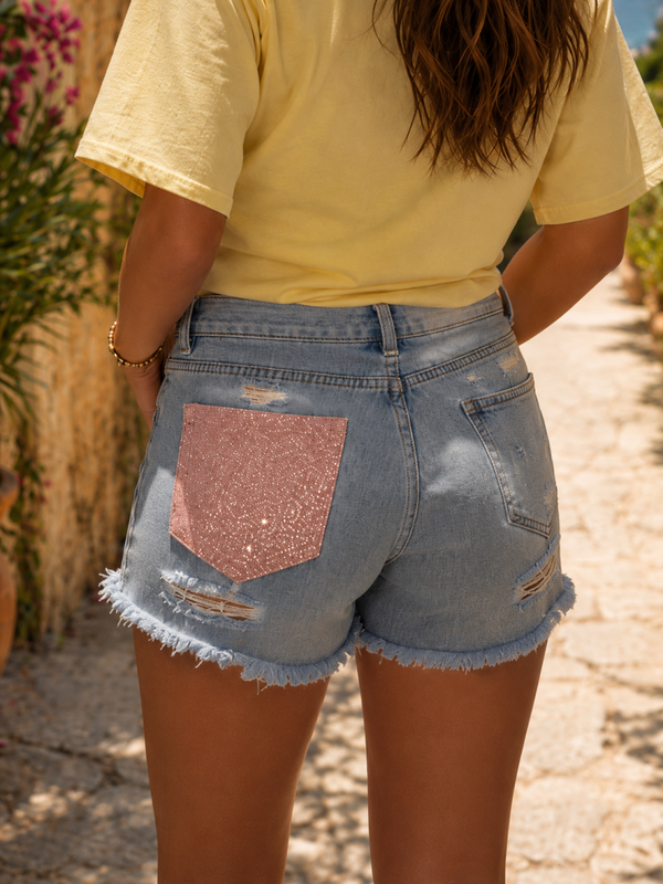 Sparkle denim short