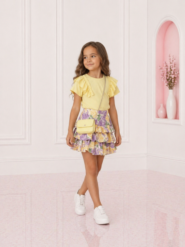 Ruffle setje geel