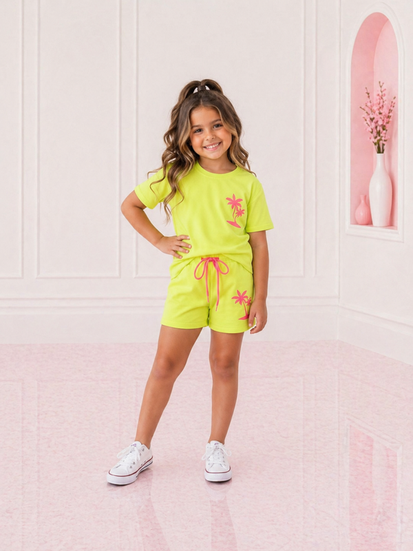 Neon comfy setje - Geel