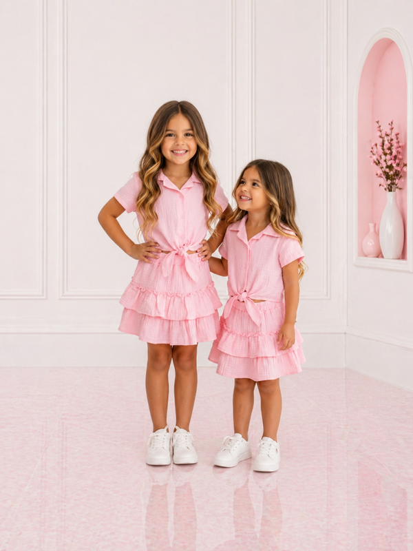 Ruffle rokje + knoop top set