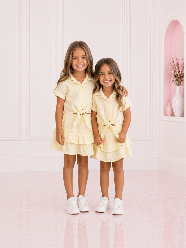 Ruffle rokje + knoop top set
