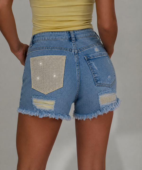 Sparkle denim short