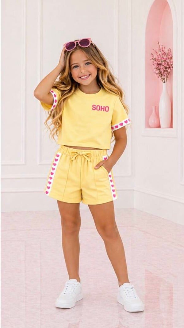 Soho hartje set  geel