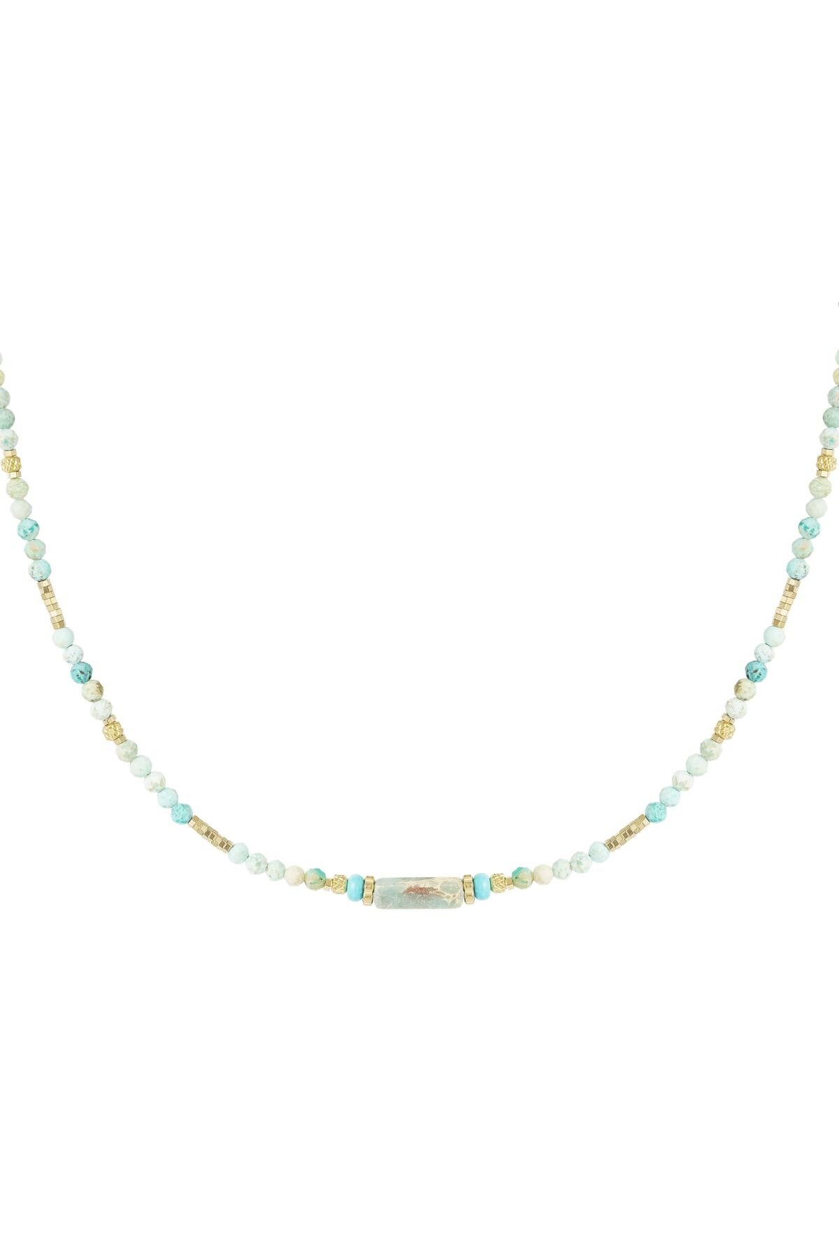 Ketting Éclat - Natuurlijke stenen collectie Turquoise & Goud Roestvrij Staal