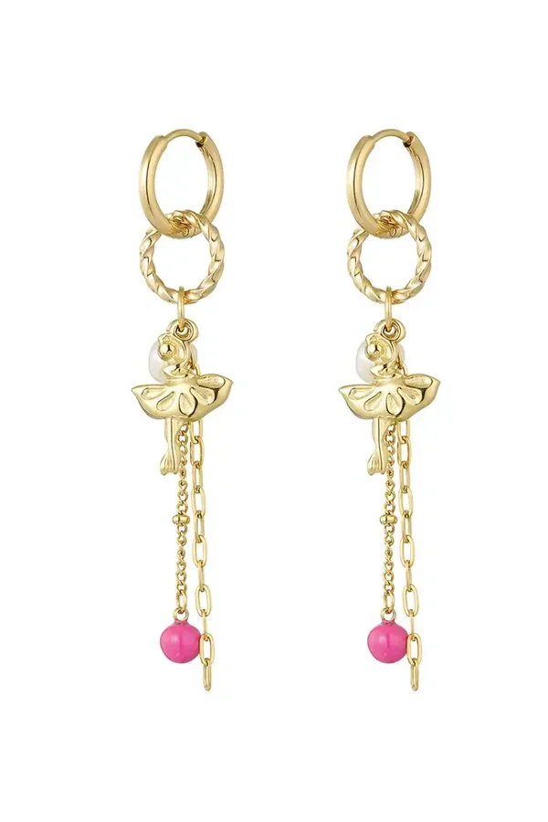 Oorbellen dansende ballerina - goud