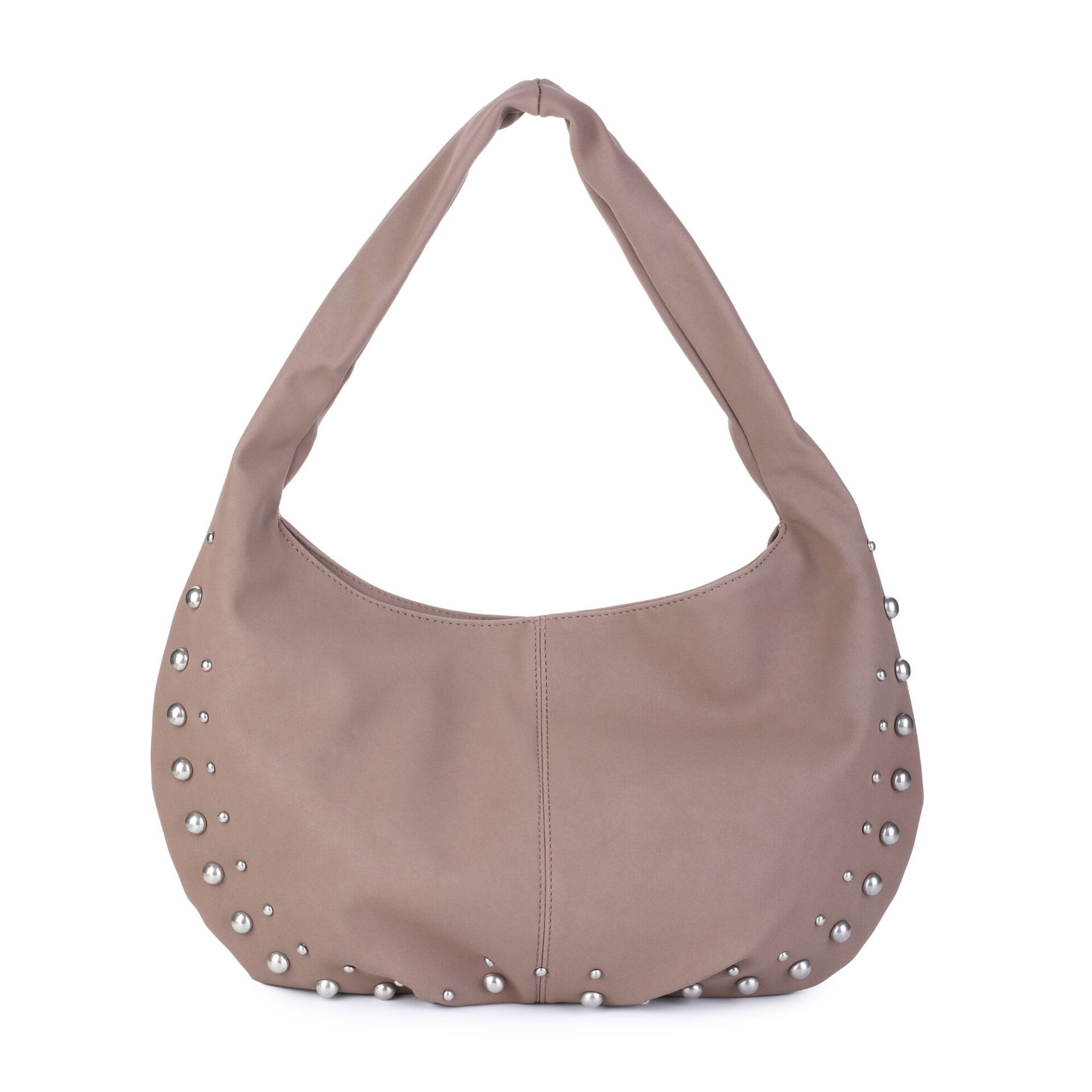 Schoudertas met studs - Khaki