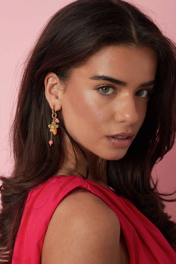 Oorbellen van roestvrij staal met bloemmotief