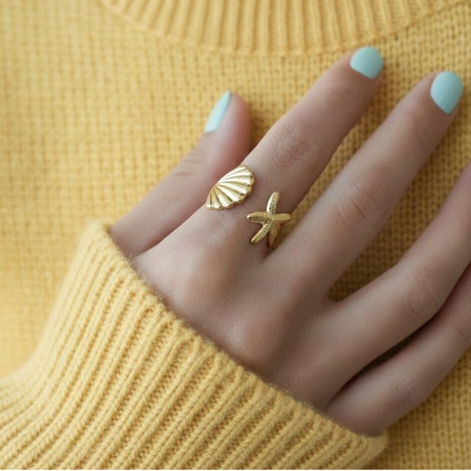 Ring Zeecharme  - goud