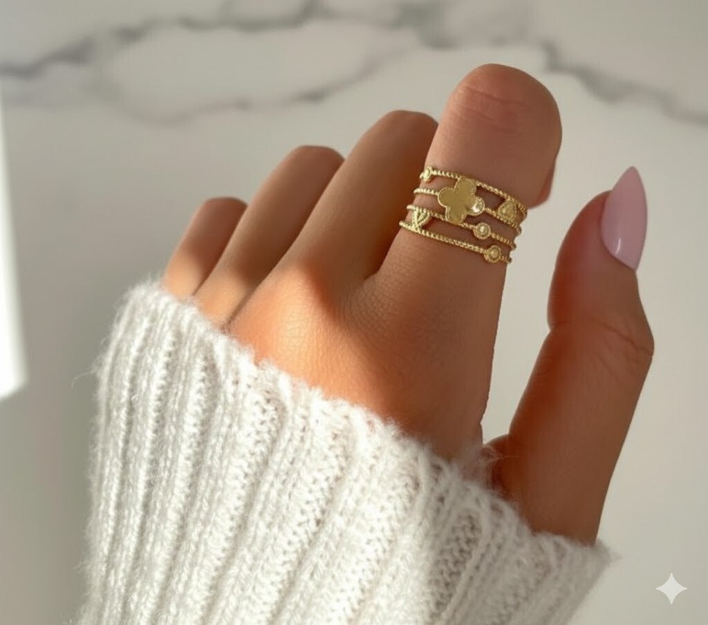 Ring kunstklaver  - goud