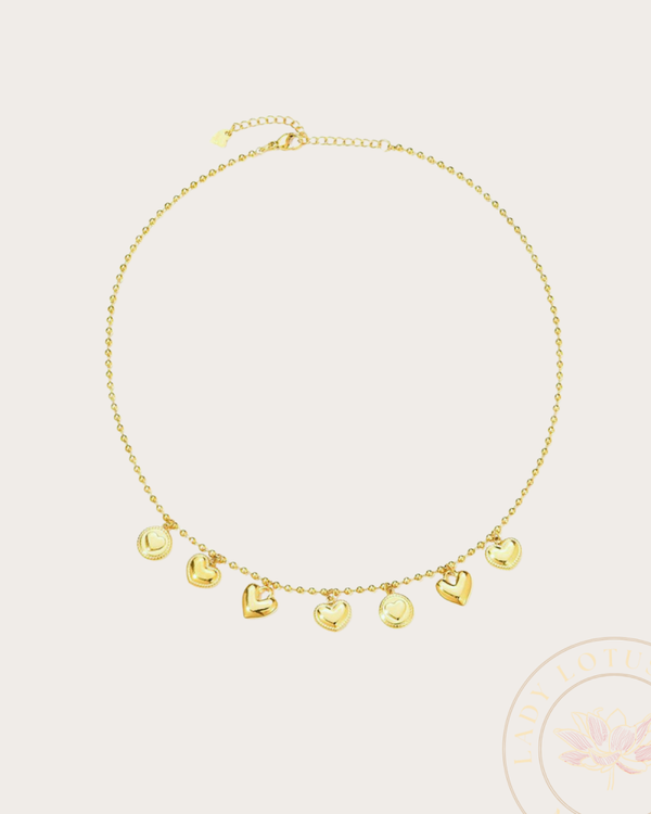 Ketting Lucky Charm  - Hartjes Bedels Ketting