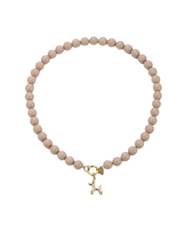 Kralenketting ballon bedel mini  - beige