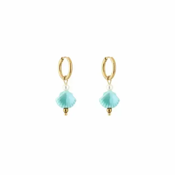 Bedel oorbellen schelp/parel