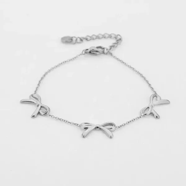 Armband cute bow zilver