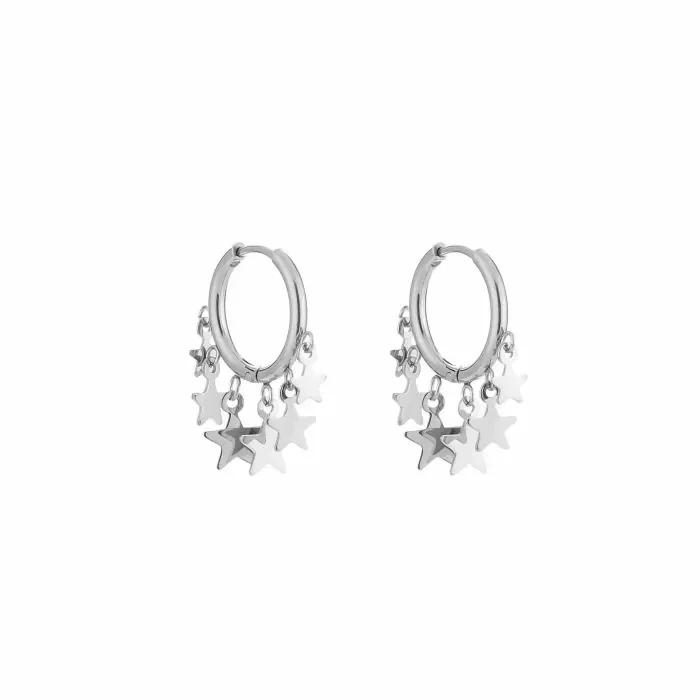 Oorbel falling star zilver