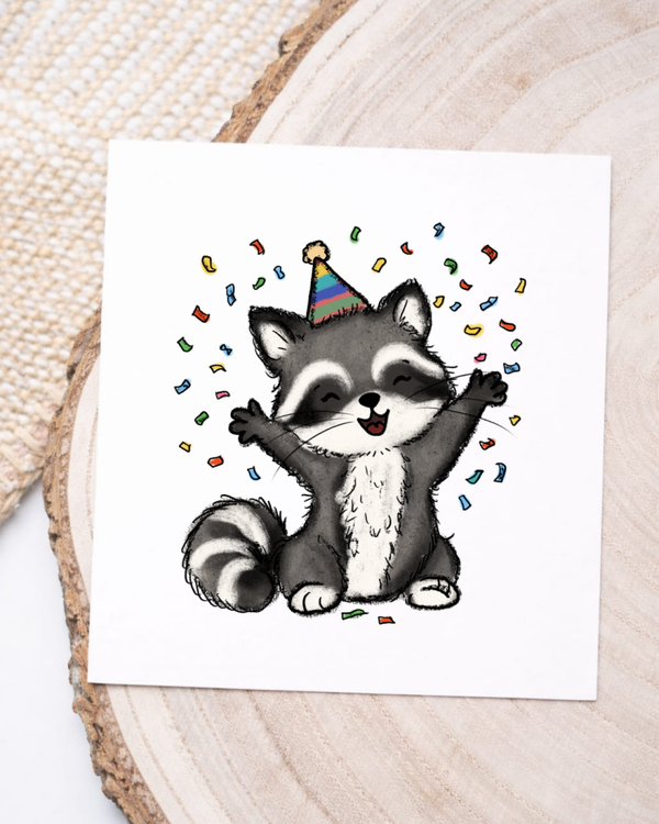 Waschbär Konfetti