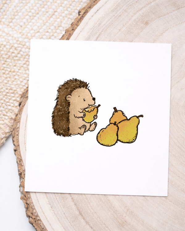 Igel nascht Birnen