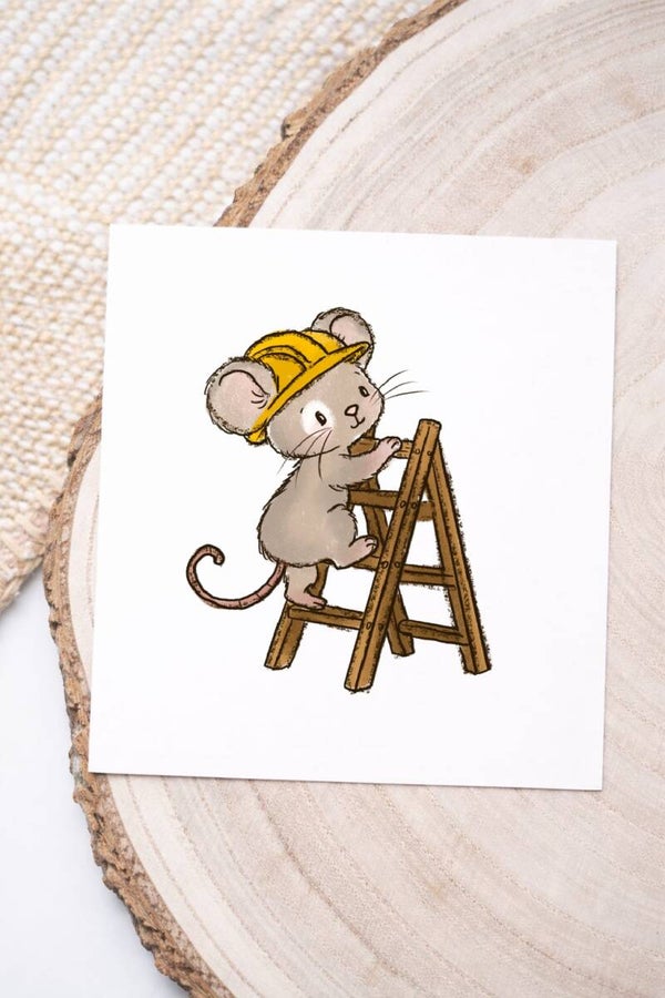 Baustellenmaus klettert