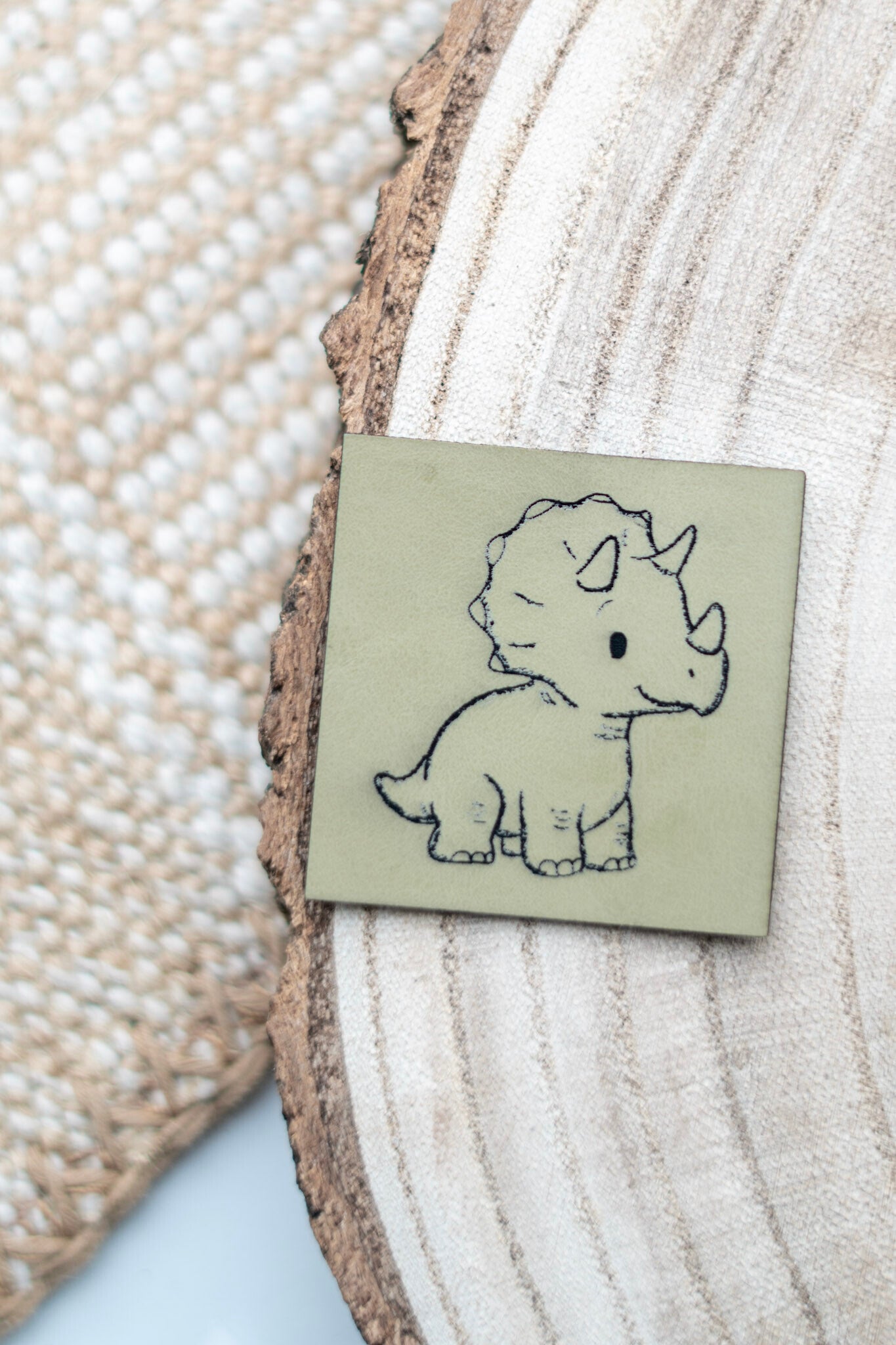 Dino Triceratops Outline Label