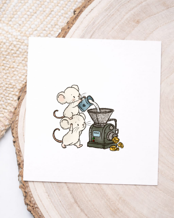 Käsemaus am Käse produzieren