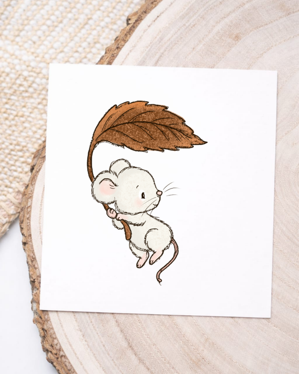 Fliegende Maus mit Blatt