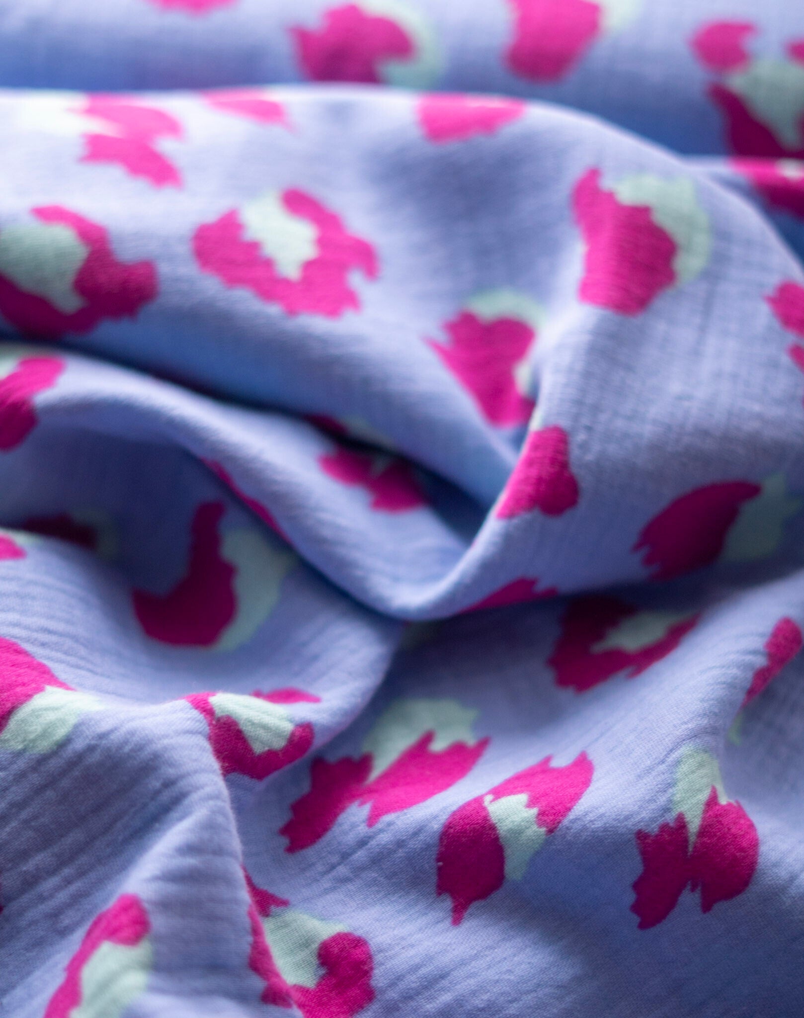 Musselin bunte Leotupefen - eisblau