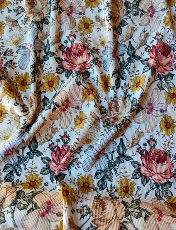 Ribjersey Vintage Flower