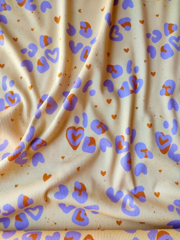 Ribjersey Leo Love Orange Lavendel