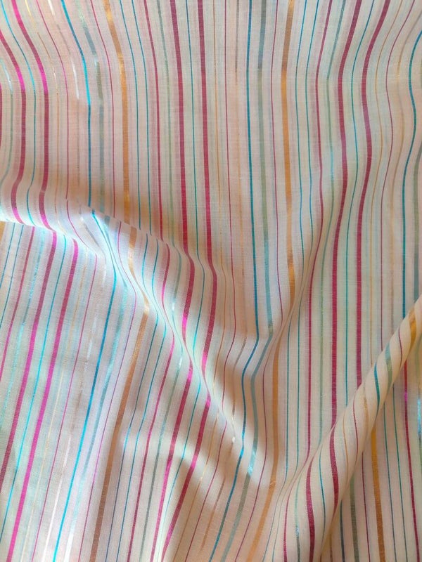 Popeline Bunte LUREX STREIFEN